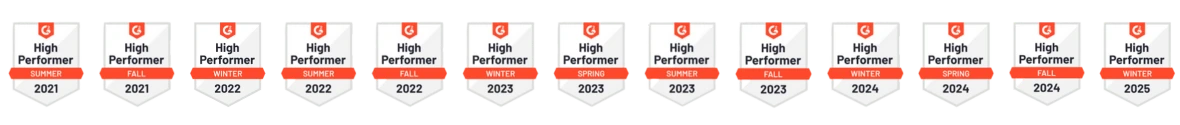 KeyMetric G2 High Performer Badges